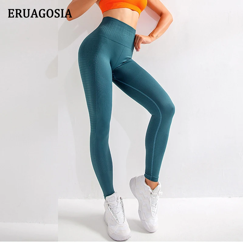 ERUAGOSIA Women Energy Seamless Yoga Pants Super Stretchy Tummy Control Gym Tights High Waist Sport Leggings Femme Running Pants