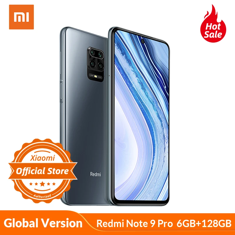 Xiaomi Redmi Note 9 Pro 6 ГБ 128 глобальная версия NFC Смартфон 64 мегапиксельная