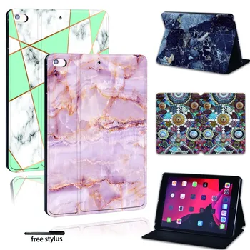 

For iPad 2 3 4 5 6 /iPad MINI / Air/Pro PU Leather Smart Tablet Stand Folio Cover - Ultra-thin Various marble colors Slim Case