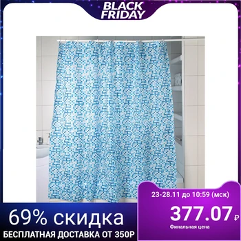 

Curtain for the bathroom 180 × 180 cm "Tile", PVC, transparent