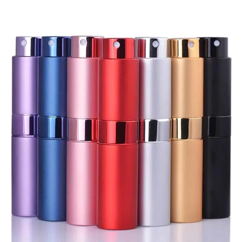 

8ml Travel Pocket Perfume Atomizer Female Parfum Bottle Rotating Aluminum Perfume Dispensing Spray Bottle Fragrances Deodorants