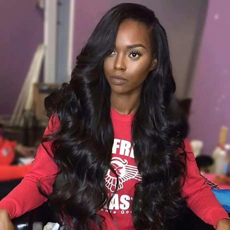 Brazilian Short Body Wave Human Hair Bundles With Closure Wavy 28