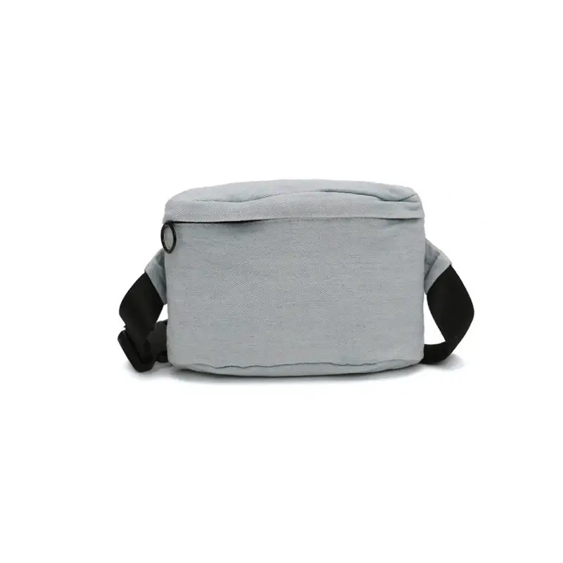 light blue Винтажная популярная джинсовая сумка с карманами, шикарная сумка для мужчин и женщин в спортивном стиле, модный тренд, крутая декоративная поясная сумка, нагрудная сумка - Цвет: light blue