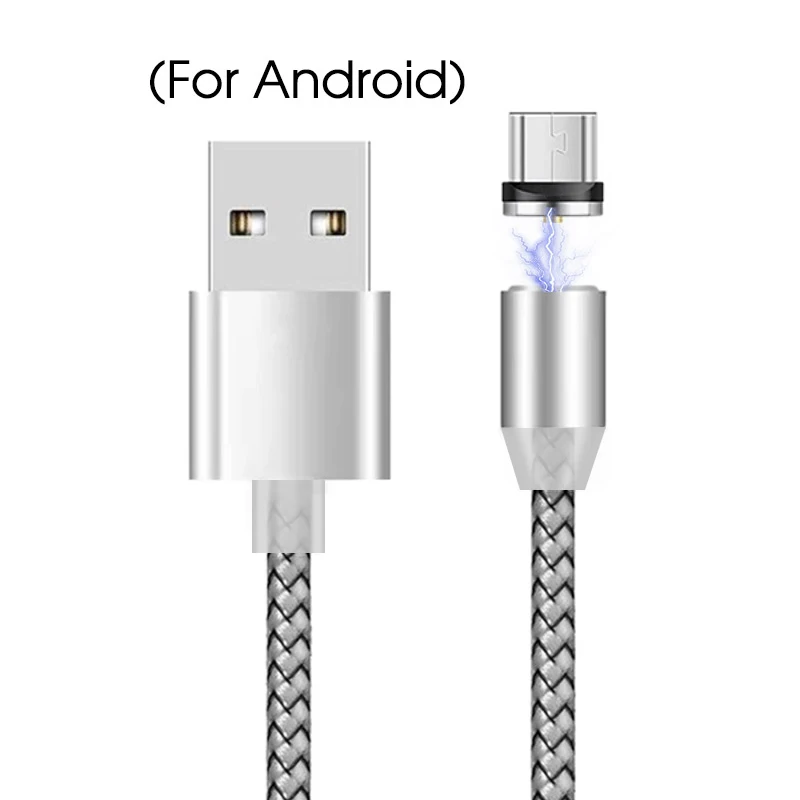 Магнитный кабель Micro USB type-C для samsung для iOS кабель быстрой зарядки шнур Magne touch Charge type C USBC 1 м 2 м провод - Цвет: white-Micro