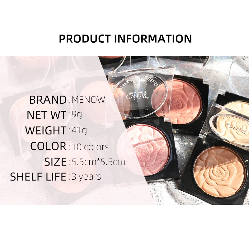 MENOW Ten Color Petals Single Blush Natural Lasting Concealer Matte Pearlescent B705