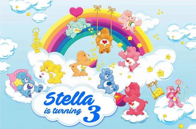 Изготовленный На Заказ Care Bears для вечеринок дней рождения детский фон фотосъемки