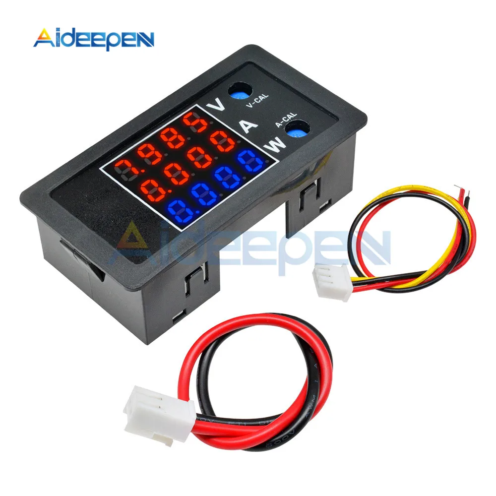 Высокая точность DC100V 10A 1000W цифровой автомобильный Вольтметр Амперметр 4-разрядный мотоцикл Напряжение индикатор Тестер измеритель тока с проводом