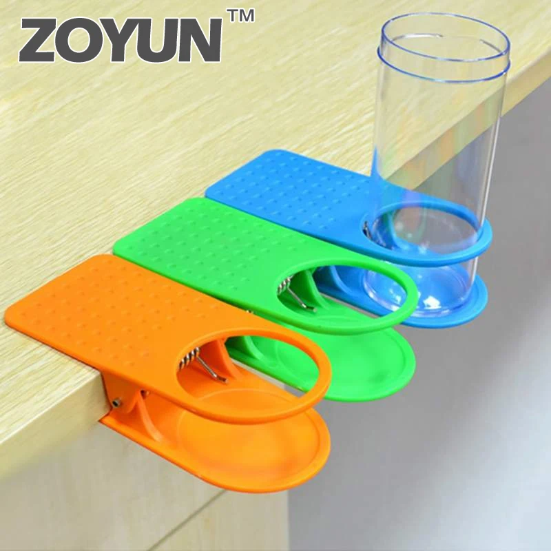 

Creative fashion practical table water cup drink coffee CLIP prevent falling table side cup support kitchen table supplies