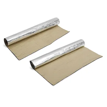 

140x100cm/100x100cm Car Sound Deadener Mat Noise Bonnet Insulation Deadening Hood Engine Firewall Heat Aluminum Foam Sticker