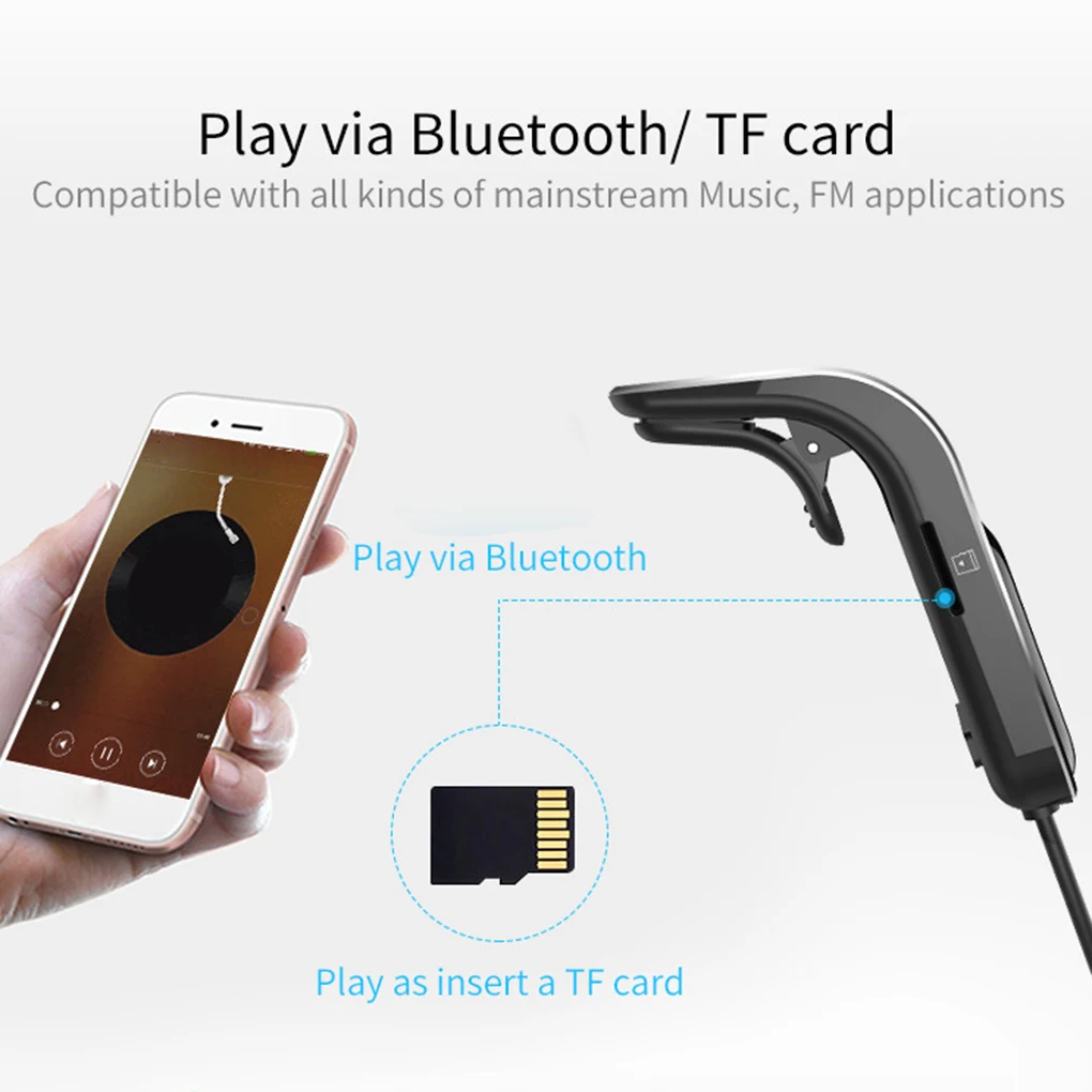 Светодиодный дисплей Hands Free беспроводной Bluetooth 4,2 fm-передатчик авто, аудио mp3-плеер TF карты двойной USB зарядное устройство