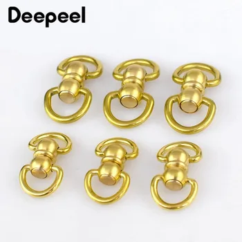 

2/5pcs Solid Brass Rotated Double D Swivel Ring Chain Wallet Key Chain Connector Metal Buckle Snap Hook DIY Leather Crafts KY292