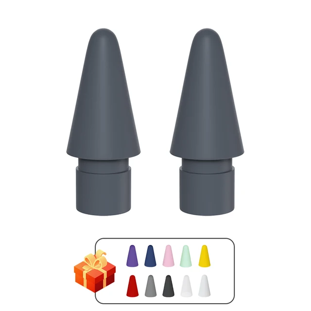 For Apple Pencil Tip Spare Nib Replacement Tip For Apple Pencil 1st 2nd Generation For Punta Apple Pencil 2nd Nib Stylus Pen Tip 2Pcs - Grey