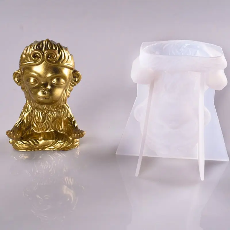 Ручная работа 3D фигурка короля обезьяны Сунь Укун силиконовая полимерная форма художественное ремесло