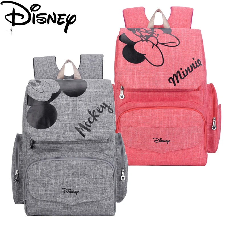 Сумка для подгузников disney Минни Микки детские Usb сумки для мамы рюкзак сумка для коляски большая емкость детские сумки для мамы многофункциональная сумка