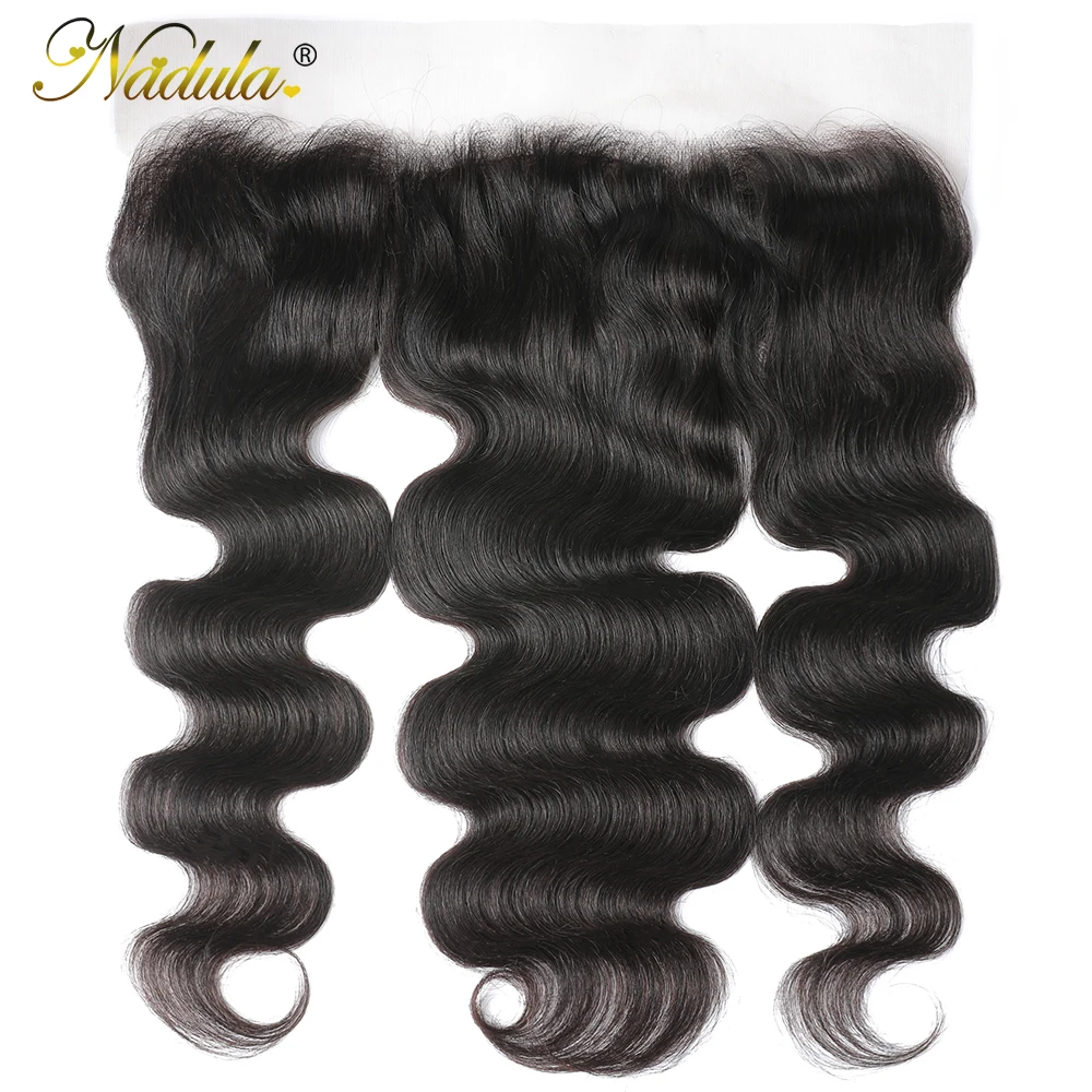 Nadula Hair Body Wave Lace Frontal 13×4 Medium Brown Lace Color Closures Body Wave Hair 4×4 Silk Base Frontal