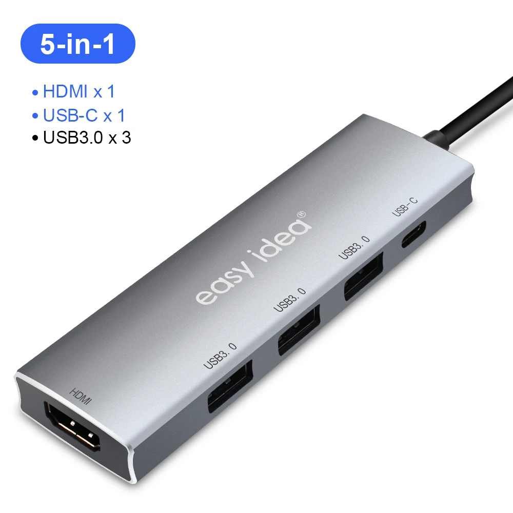 USB C концентратор Тип C адаптер разветвитель Мульти USB 3,0 HDMI VGA порт несколько USB-C Hab расширитель для Macbook Pro компьютерные аксессуары - Цвет: 5 in 1