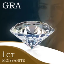 Moissanite-Tester Ring Gems Diamond-Shape D-Color-Vvs1 Pass Round To 12mm 3mm for Excellent-Cut