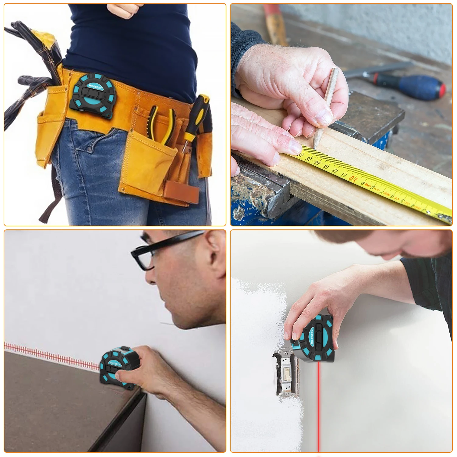 Laser Telescopic Tape Measure 2-in-1 Digital Distance Rangefinder Anti-drop LCD Display Magnetic Hook Tape Measure Laser Rangefinder Distance Meter Laser Tape Measure Digital Tape Measure