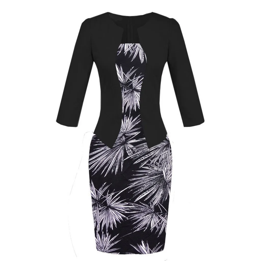 Sukienki vestidos ropa mujer, женские Лоскутные Платья с цветочным принтом, одежда для работы, деловые вечерние платья с поясом, женские вечерние платья