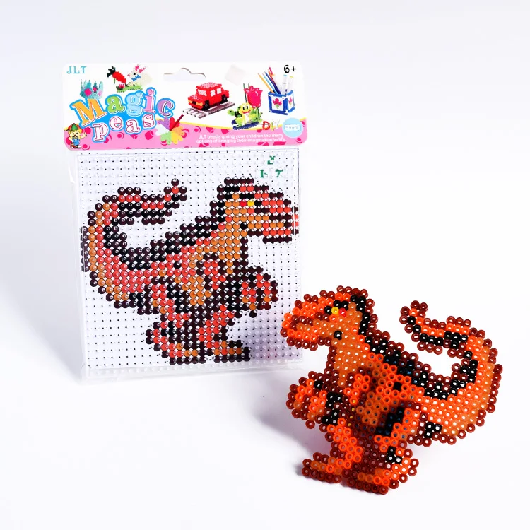 Hama Beads 5mm DIY fuse beads Pegboard Plastic Clip Tweezer Board Dinosaur Picture fuse beads kit for Kids Toys