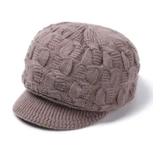 Модная женская зимняя вязаная шапка, утолщенная, теплая, козырьки, карамельный цвет, мягкая, плюс бархат, остроконечная шапочка, шапка для девочек, Повседневный, изящный берет