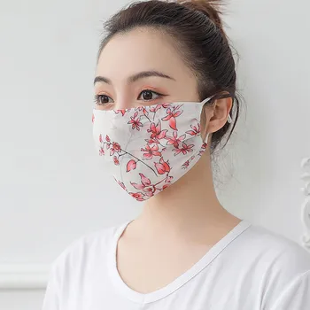 

Breathable Printing Chiffon Mask Washable Reusable PM2.5 Mouth Mask Anti-Dust Mask Nose Filter Windproof Face Cover Respirator