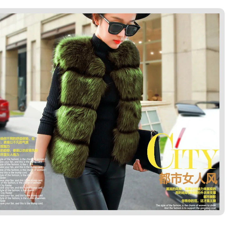 NO.5 TUHAO Winter Woman Clothing Vintage Coats Office Lady Fashion Faux Fur Waistcoat Vest Thick Female Sleeveless Jacket WM11 - Цвет: NO.5