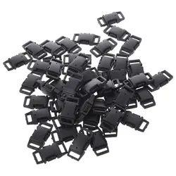 50 шт пластиковые боковые петли 3/8 "черный-аксессуары для больших ремешков, ошейников для собак, паракордовых браслетов