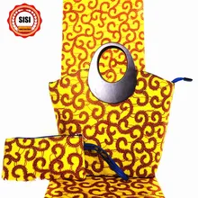 SISI воск высокого качества принты ткани и сумки набор самых популярных Африканский женский воск мешок с тканью для модных Вечерние