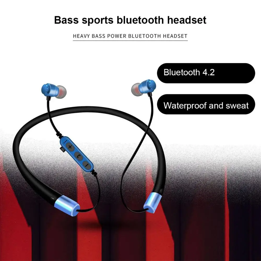 T22 Wireless Headphone With Mic Support TF SD Card Magnetic Connection Bluetooth V5 0 Earphone Stereo Bass Sporting Headsphone