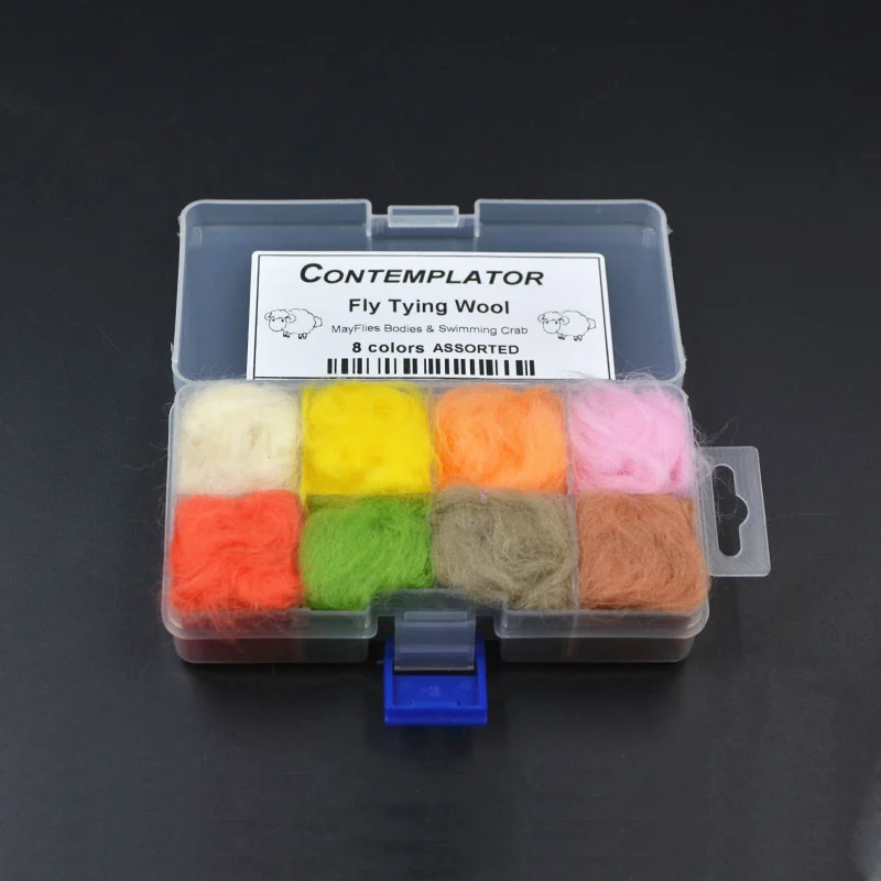 Combo2 CONTEMPLATOR, 8 цветов в коробке, мухобойка, шерсть, мех, для плавания, рисунок краба и тела mayfly, универсальные шерстяные материалы для ловли нахлыстом - Цвет: Combo2