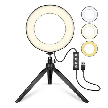 

Broadcast Live Photography Fill Light LED Camera Phone Flash Dimmable Light On-Camera Video Lights with Desktop Stand