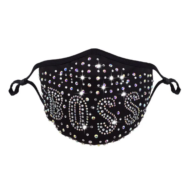 Luxury printed rhinestone jewelry hot diamond mask Halloween ladies fashion stretch handmade sticky 
