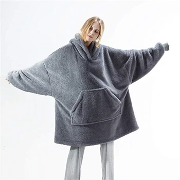 

Blanket with Sleeves Women Oversized Hoodie Fleece Warm Hoodies Sweatshirts Giant TV Blanket Men Hoody Robe Casaco Feminino