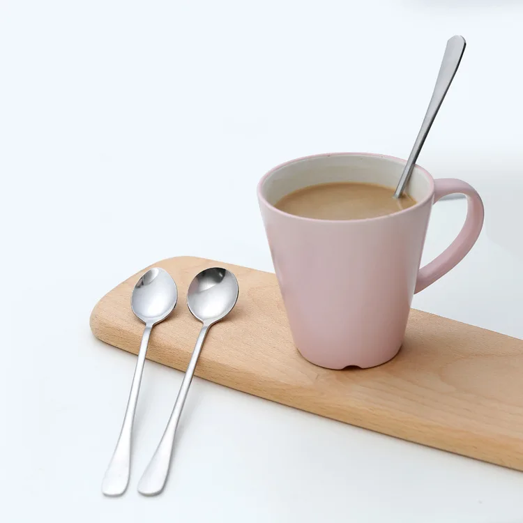 Кофейная ложка из нержавеющей стали с длинной ручкой, чайные ложки, посуда для горячих напитков, рисовая суповая ложка, десертная ложка, кухонная посуда