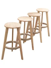 

Bar Stools Solid Wood Chairs Household High Stools European-Style Simple High Stools Front Desk High Bar Stools