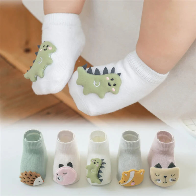 Cute baby boy girl socks kids dinosaur/fox newborn cheap stuff anti slip  sokken for 0 3years bebe Infant Toddlder Floor Socks|Socks| - AliExpress