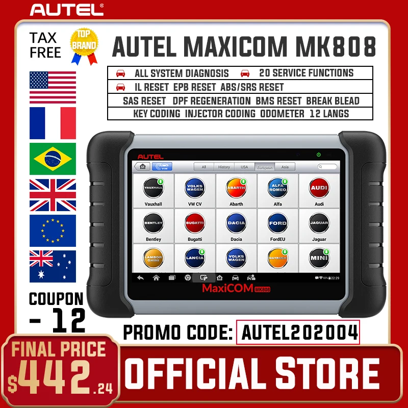 Autel MaxiCOM MK808 OBD 2 Car Diagnostic Tool OBD2 Scanner Auto Diagnosis Functions OBDII Code Reader Key Programming PK MX808|diagnostic tool autel|autel diagnosticdiagnosis tools - AliExpress