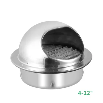 

4-12" stainless steel exhaust hood wall Ceiling vent cap Exhaust Grille Cover outdoor air outlet kitchen ventilation fan system