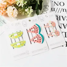 Детские украшения в Корейском стиле для девочек, детская повязка на голову с зажимом, детский головной убор с фруктами, милые аксессуары для волос