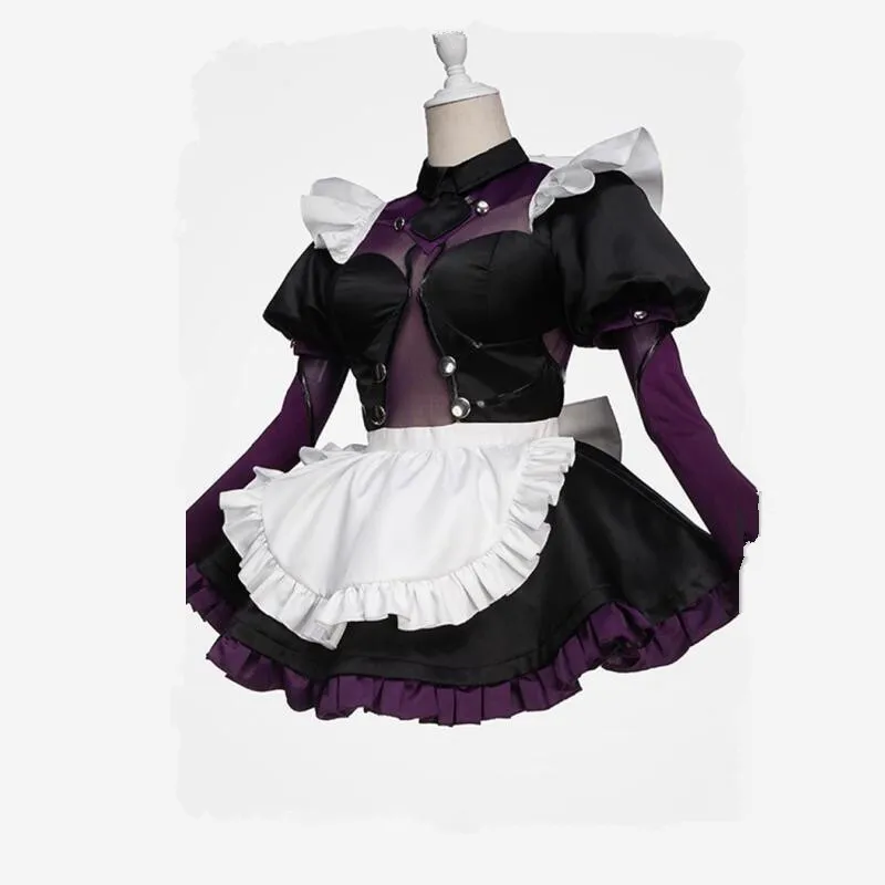 

UWOWO Anime Fate Grand Order Women Maid Uniform Scathach Cosplay Scathach Maid Uniform Dress Halloween Dress