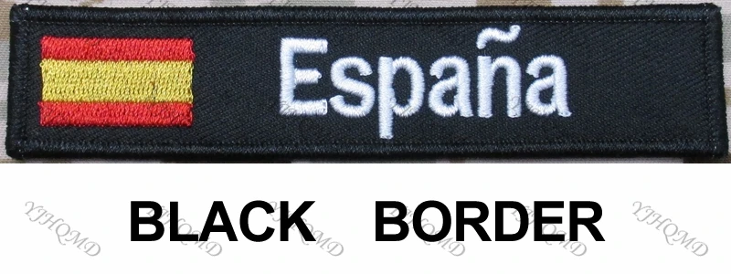 Испанский флаг пользовательское имя нашивка-лента Испания письмо крюк и петля вышивка Заказная заплата Multicam зеленый ACU черный AU FG Tan