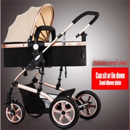 Коляска прогулочная коляска может сидеть прогулочная коляска складной амортизатор тележка легкая детская коляска - Цвет: Light yellow