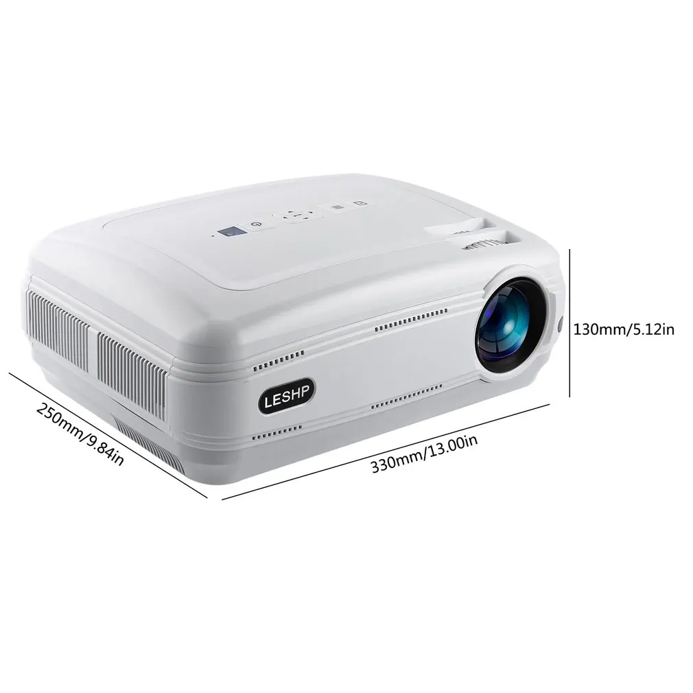 LESHP 720P LCD Projector High Resolution High Braightness 3200 LM Multimedia Home Cinema Theater HDMI VGA USB for PC Laptop TV