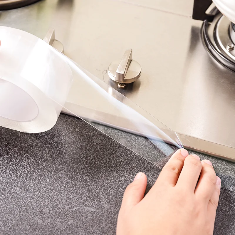 

Kitchen Sink Waterproof Mold Strong Self-adhesive Transparent Adhesive Tape Bathroom Toilet Slit Strip Pool Water Seal Tape 5 M