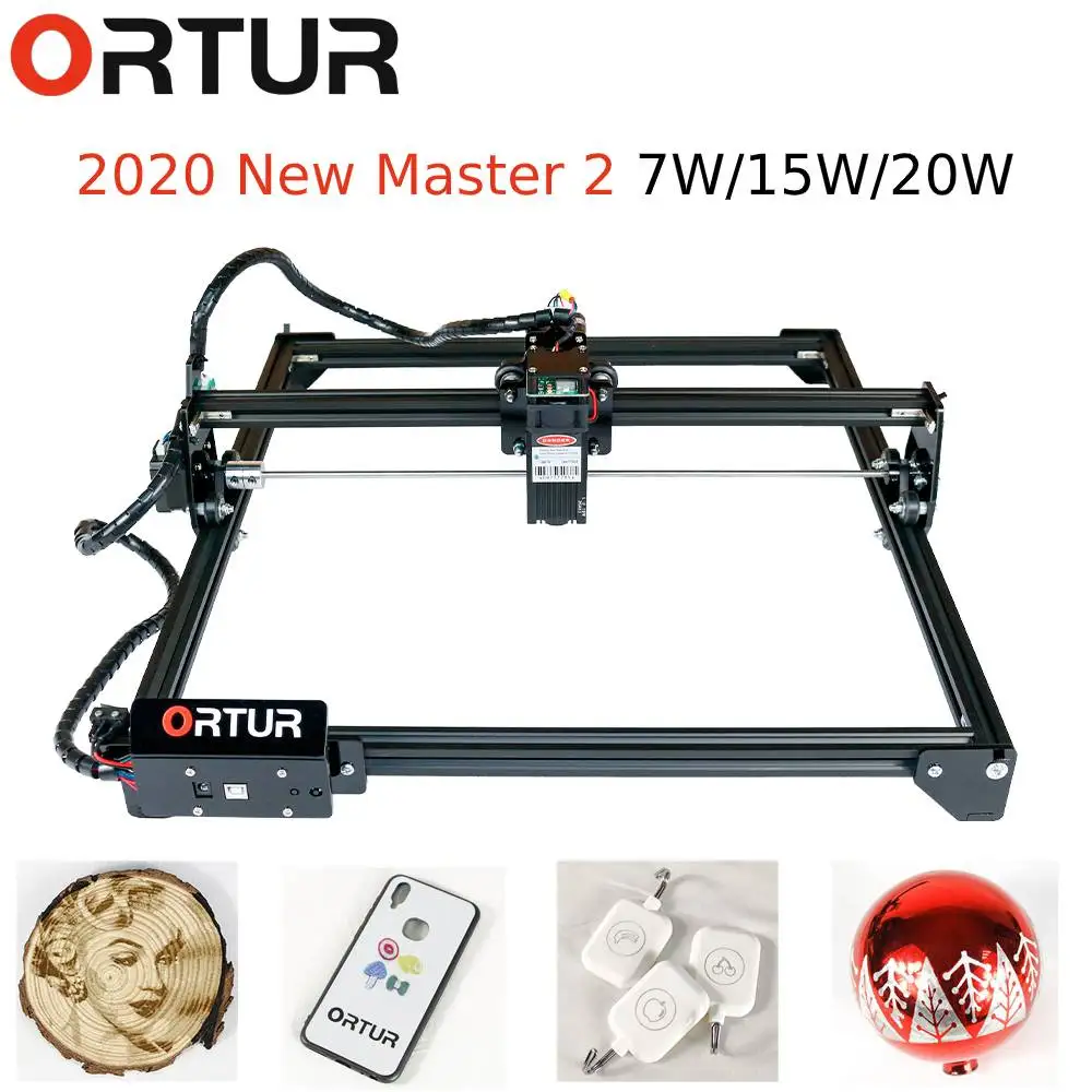 2020 Hotselling Frame Structure Ortur Laser Master 2 15W Engraving Machine EU/US plug V1.34 Firmware Adjustbale Pixel Accuracy