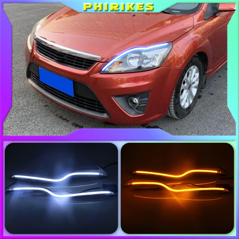 

2Pcs/set Waterproof LED Daytime Running Light DRL For Ford Focus Sedan 2009-2011 Fog Lamp Modify Fog Head white Lamp