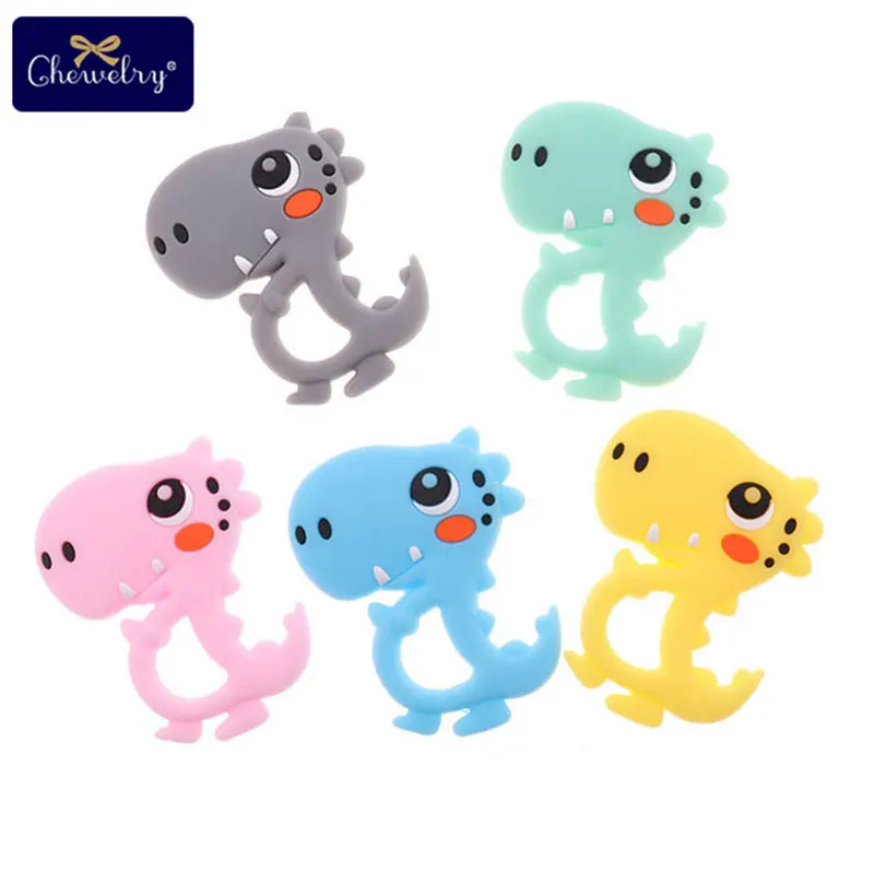 

1pc Baby Silicone Teether Rodent Tiny Rod For Pacifier Chain Dinosaur Pandent Baby DIY Nursing Necklace Children's Products Toys