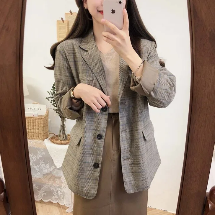 

2019 Autumn And Winter New Style Korean-style Graceful Small Suit Women's Casual Fashion Elegant Suit Jacket