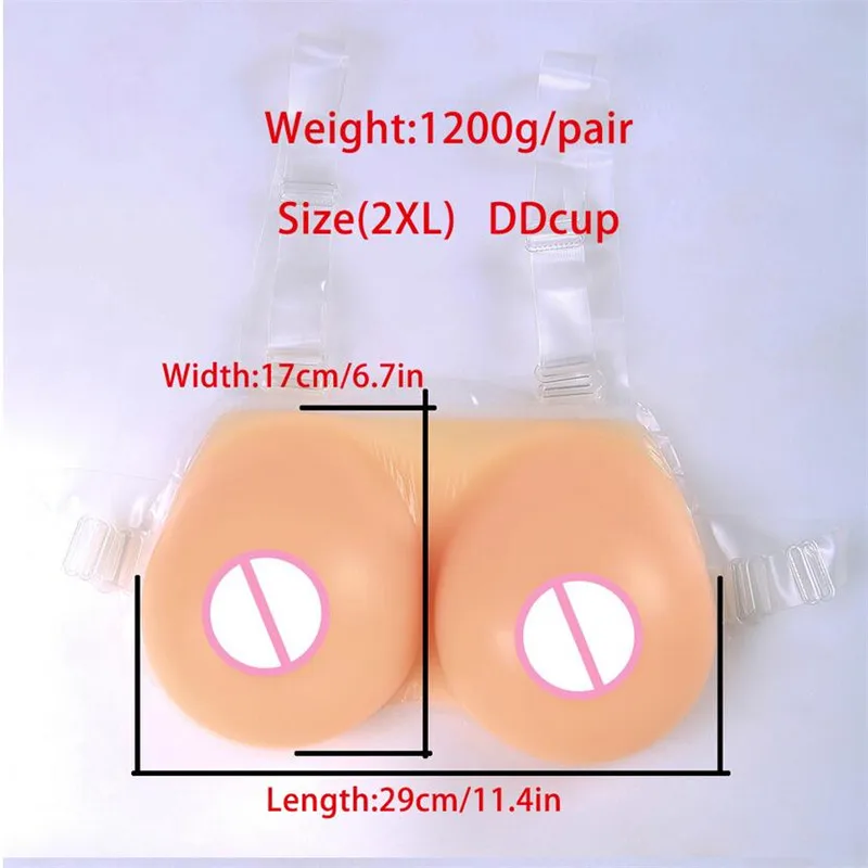 

2020 1200g/pair Beige Silicone Artificial Fake Boobs Silicon Breast Forms Mastectomy Crossdresser Breasts Drag Queen Shemale